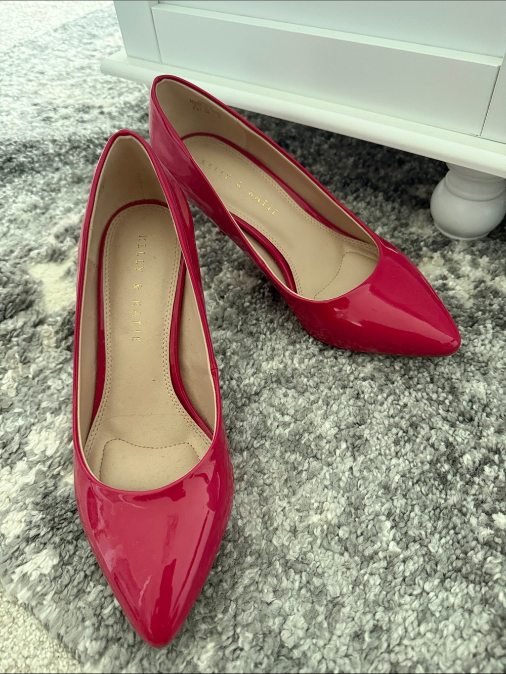 Kelly & Katie Pointed-Toe Patent Pumps in Bright Fuchsia